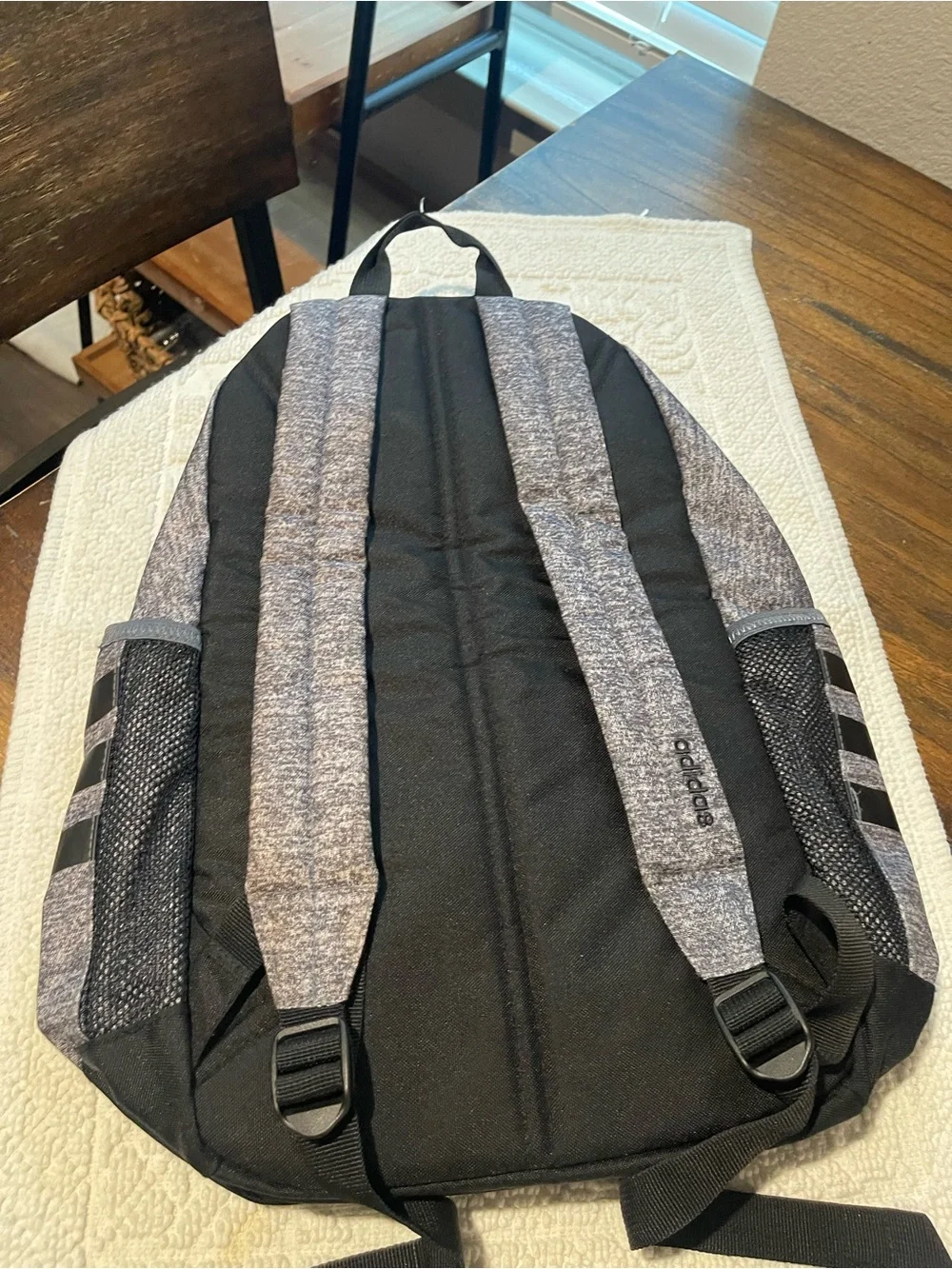 adidas Gray Heather Backpack with Front Zip Pocket